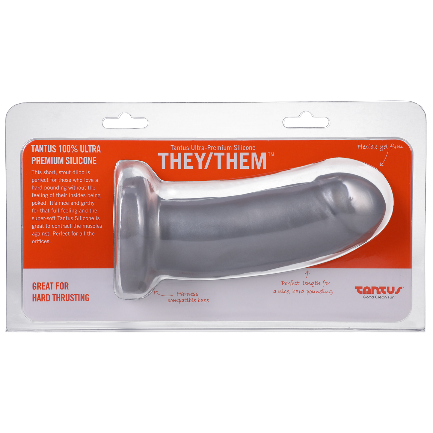 They/Them  Super Soft Silicone Dildo Silver