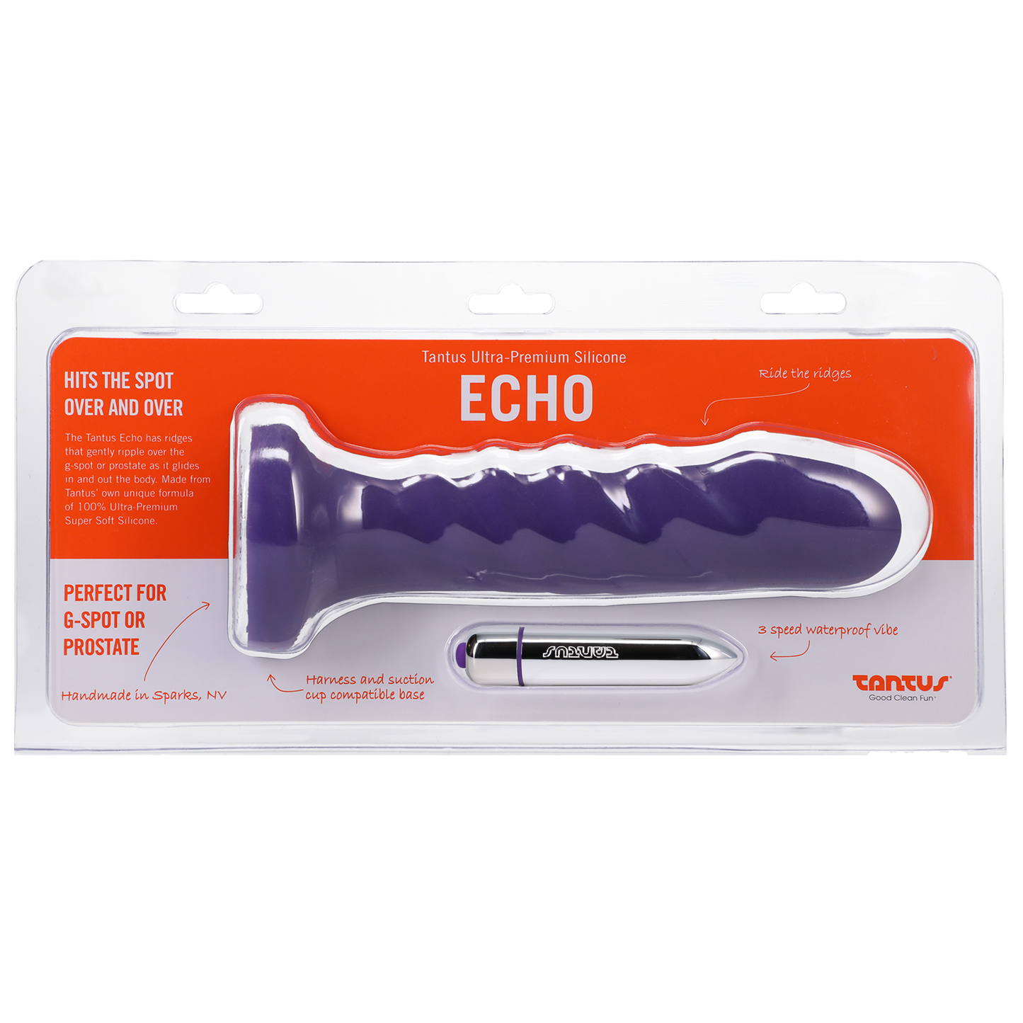 Tantus Silicone Echo Silicone Vibrator Midnight Purple