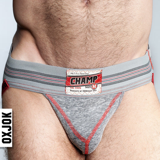 CHAMP, vintage sweatshirt jockstrap, GRAY HEATHER, MEDIUM