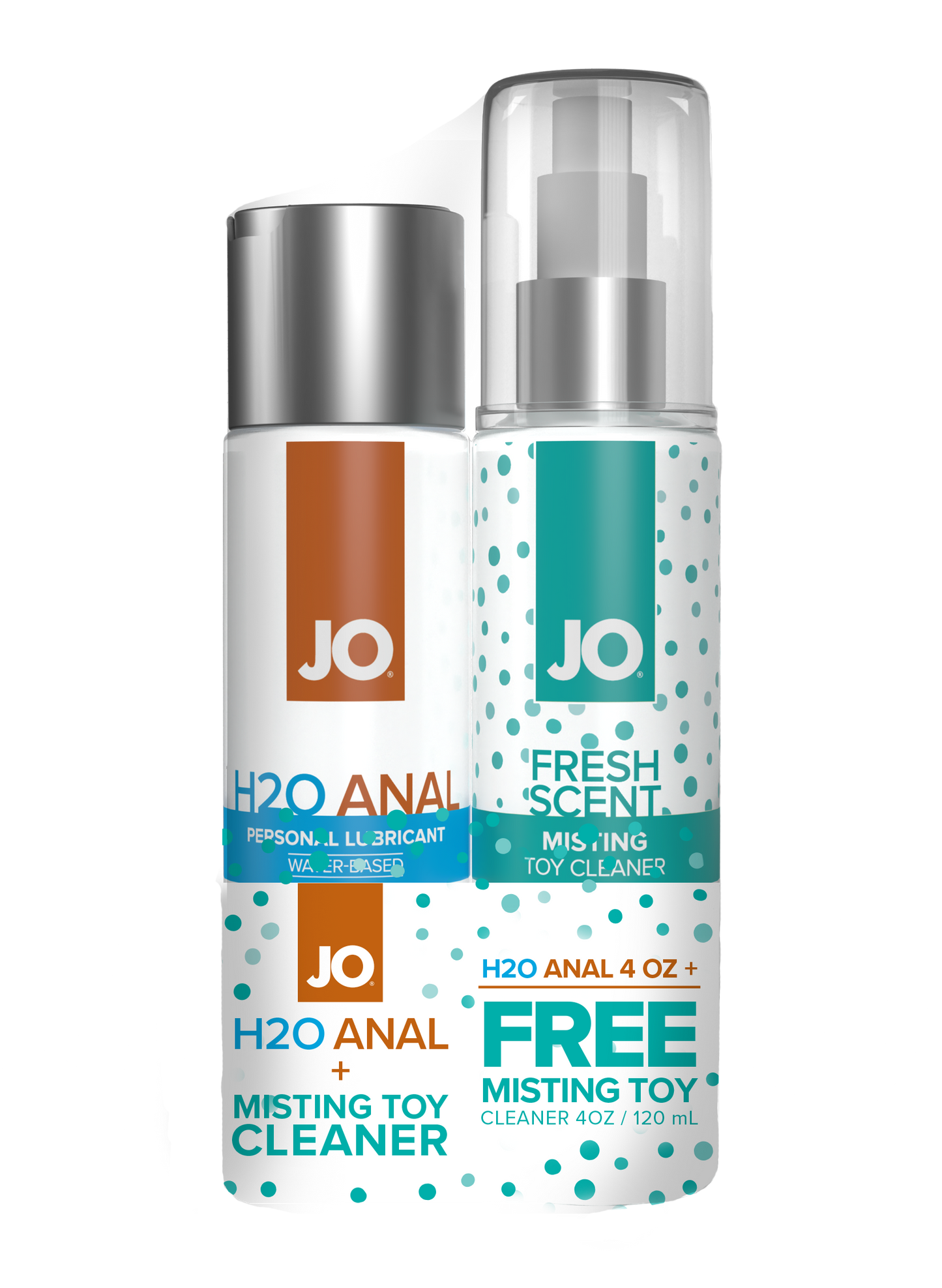 JO H2O Anal Original Lubricant 4oz + GWP JO Misting Toy Cleaner 4oz