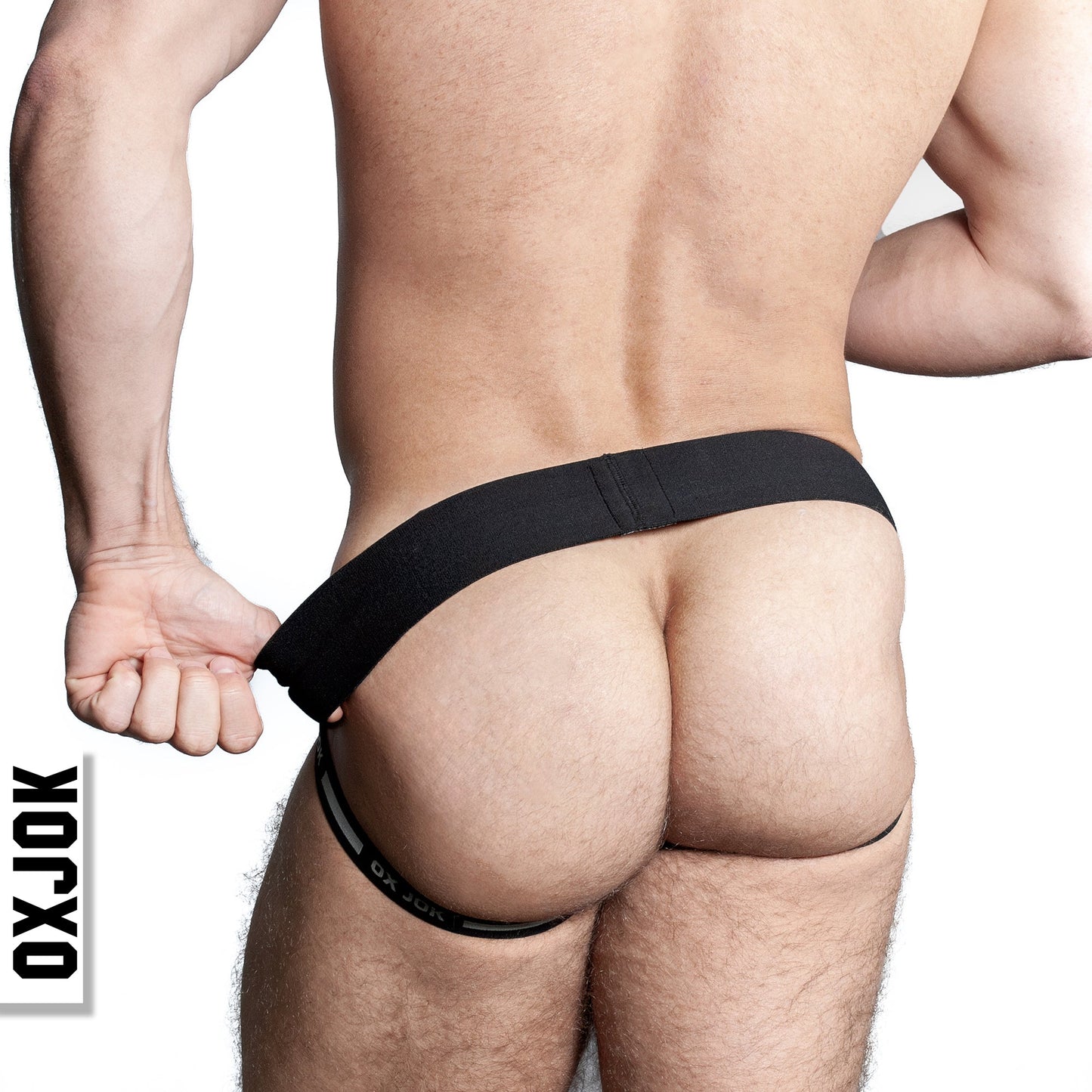 AIRMESH swagger jockstrap, TAR BLACK, LARGE